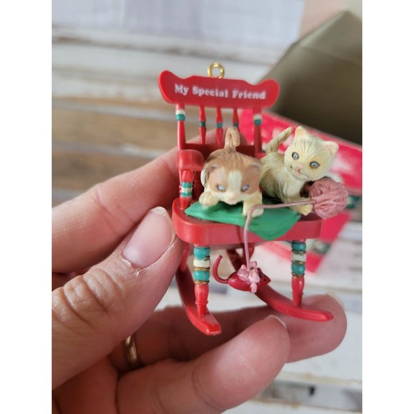 Enesco purr-fect pals cat kitten special friend ornament 1990 vintage - Picture 2 of 8